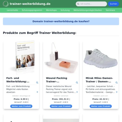 Screenshot trainer-weiterbildung.de