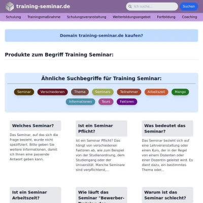 Screenshot training-seminar.de