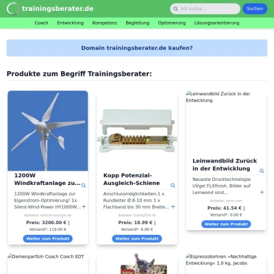 Screenshot trainingsberater.de