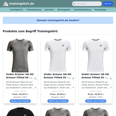 Screenshot trainingshirt.de