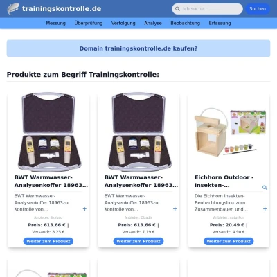 Screenshot trainingskontrolle.de