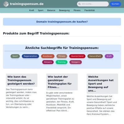 Screenshot trainingspensum.de