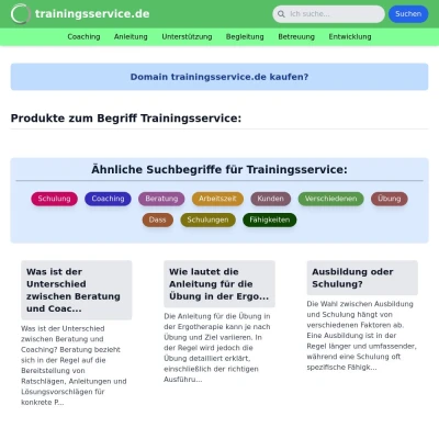 Screenshot trainingsservice.de