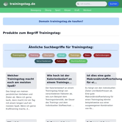 Screenshot trainingstag.de