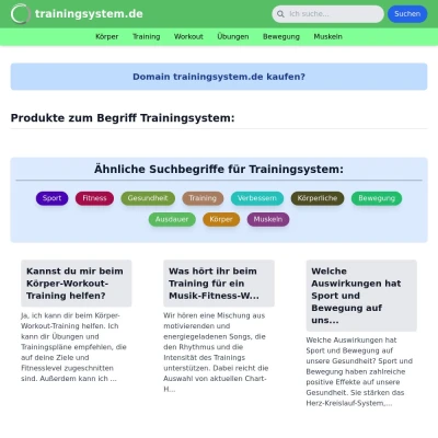 Screenshot trainingsystem.de