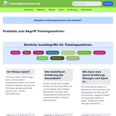 Screenshot trainingszentren.de