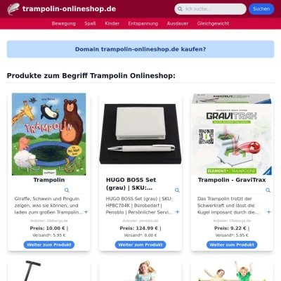 Screenshot trampolin-onlineshop.de