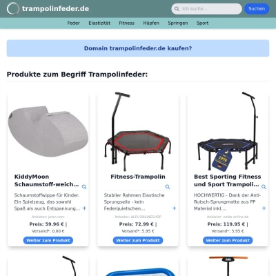 Screenshot trampolinfeder.de