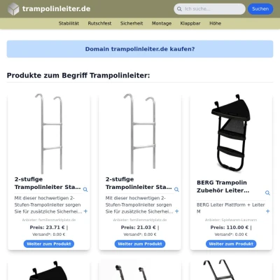 Screenshot trampolinleiter.de