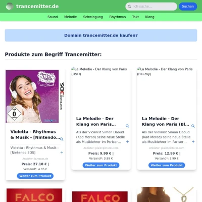 Screenshot trancemitter.de
