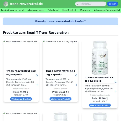 Screenshot trans-resveratrol.de