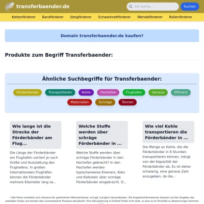 Screenshot transferbaender.de