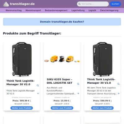 Screenshot transitlager.de