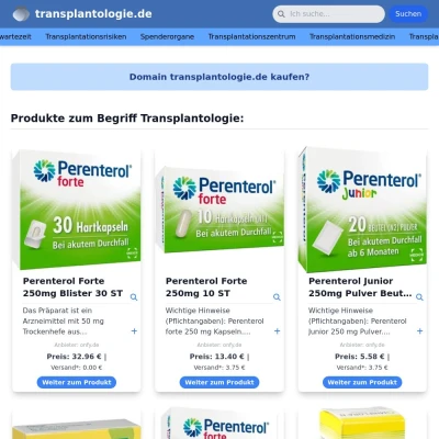 Screenshot transplantologie.de