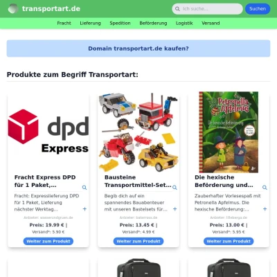 Screenshot transportart.de