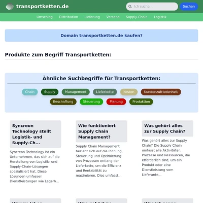 Screenshot transportketten.de