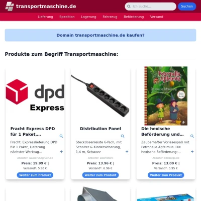 Screenshot transportmaschine.de