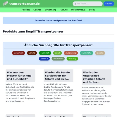 Screenshot transportpanzer.de