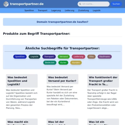 Screenshot transportpartner.de