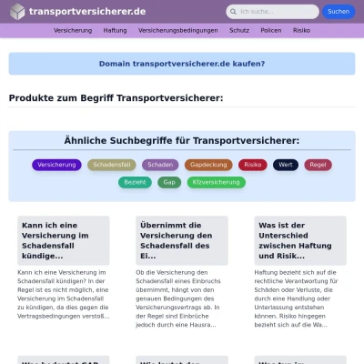 Screenshot transportversicherer.de