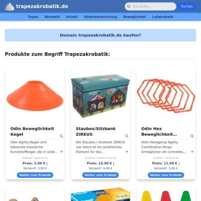 Screenshot trapezakrobatik.de