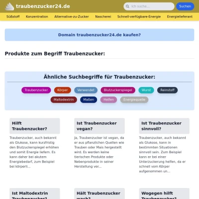 Screenshot traubenzucker24.de