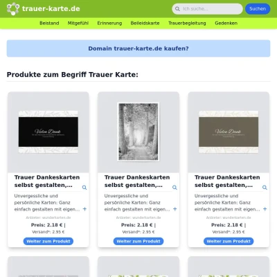 Screenshot trauer-karte.de