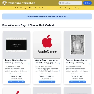 Screenshot trauer-und-verlust.de