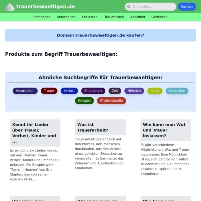 Screenshot trauerbewaeltigen.de