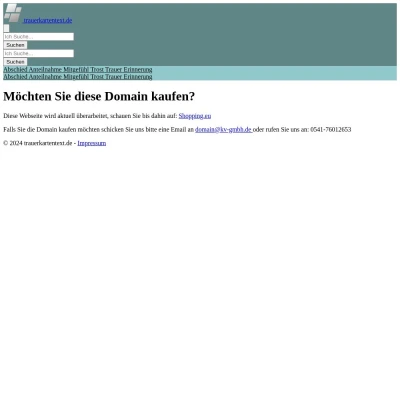 Screenshot trauerkartentext.de