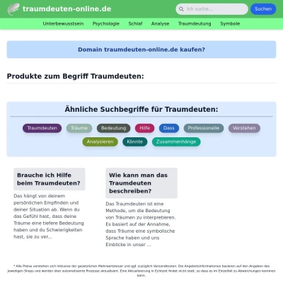 Screenshot traumdeuten-online.de