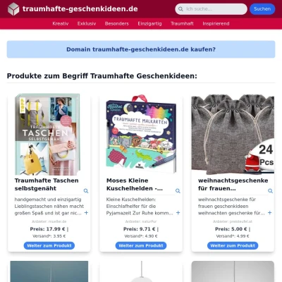 Screenshot traumhafte-geschenkideen.de