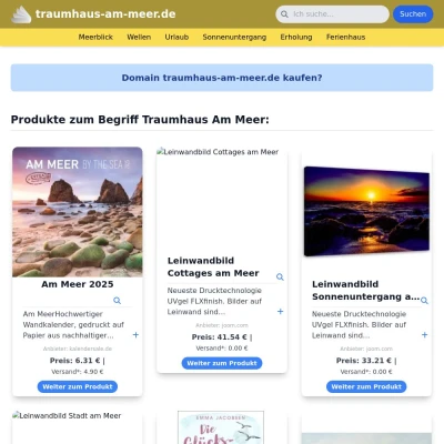 Screenshot traumhaus-am-meer.de