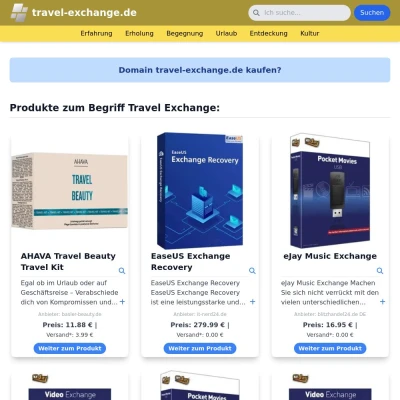 Screenshot travel-exchange.de