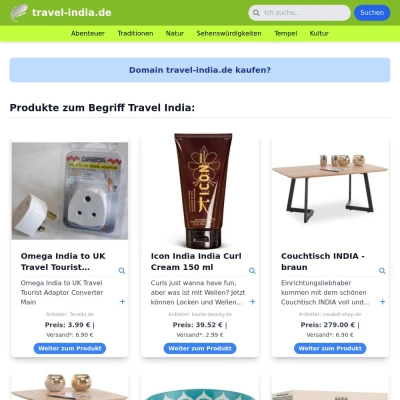 Screenshot travel-india.de
