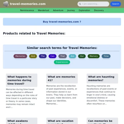 Screenshot travel-memories.com