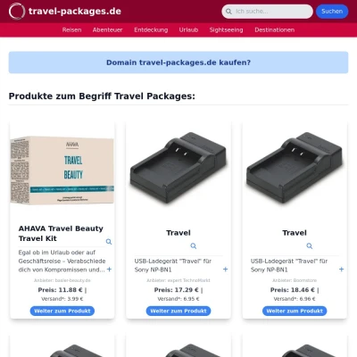 Screenshot travel-packages.de