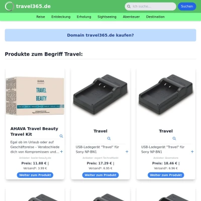 Screenshot travel365.de