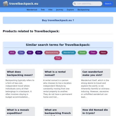 Screenshot travelbackpack.eu