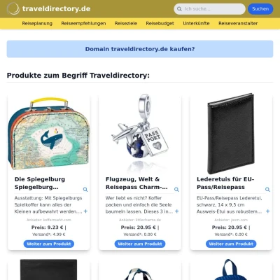 Screenshot traveldirectory.de