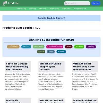 Screenshot trcd.de