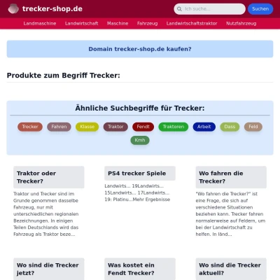 Screenshot trecker-shop.de