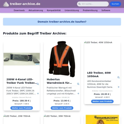 Screenshot treiber-archive.de