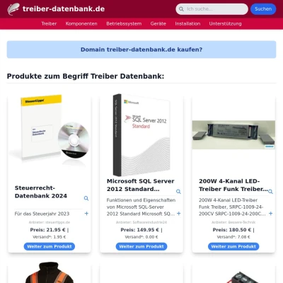 Screenshot treiber-datenbank.de