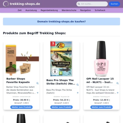 Screenshot trekking-shops.de