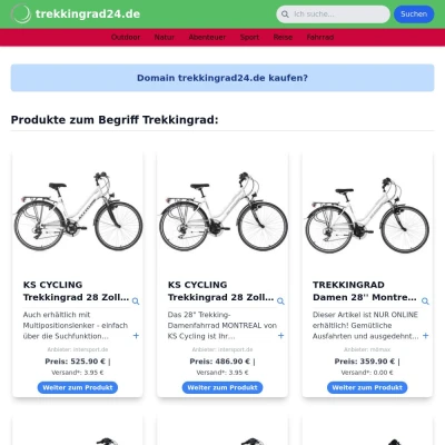 Screenshot trekkingrad24.de