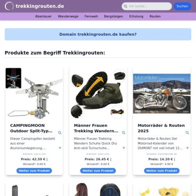 Screenshot trekkingrouten.de