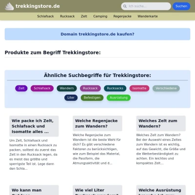 Screenshot trekkingstore.de