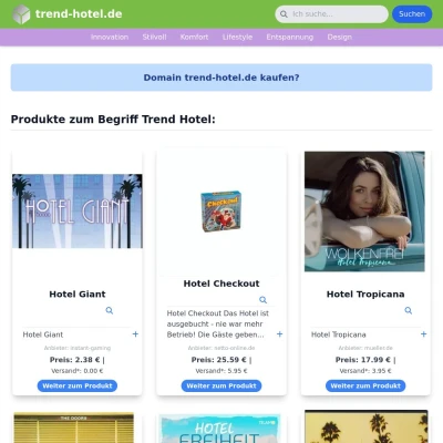 Screenshot trend-hotel.de