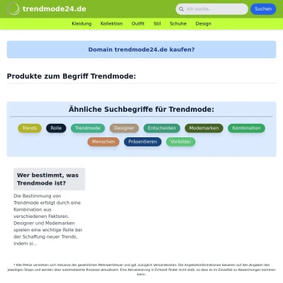 Screenshot trendmode24.de